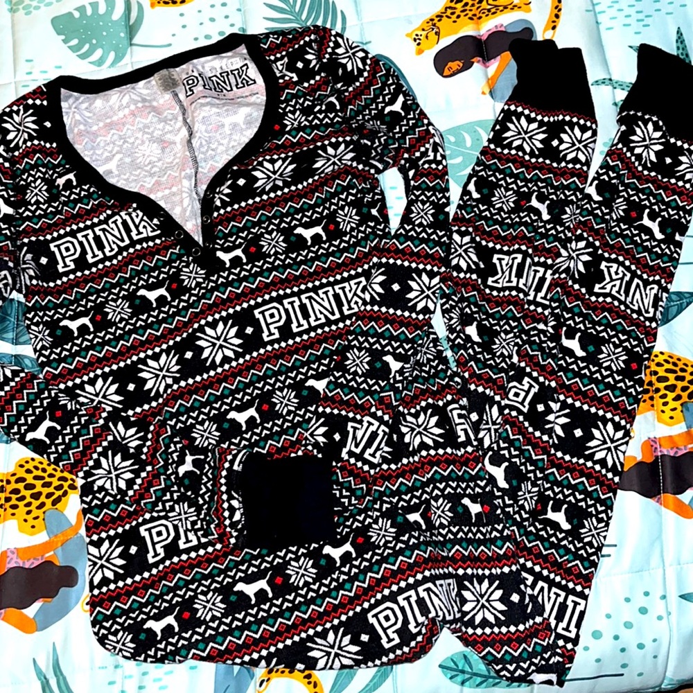 VS PINK Christmas onesie.